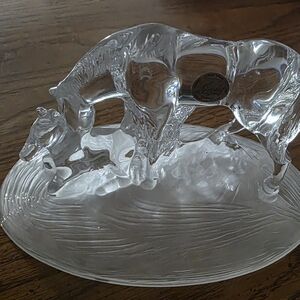 Cristal D'Arques Horse Figurine Frosted Base Made in France